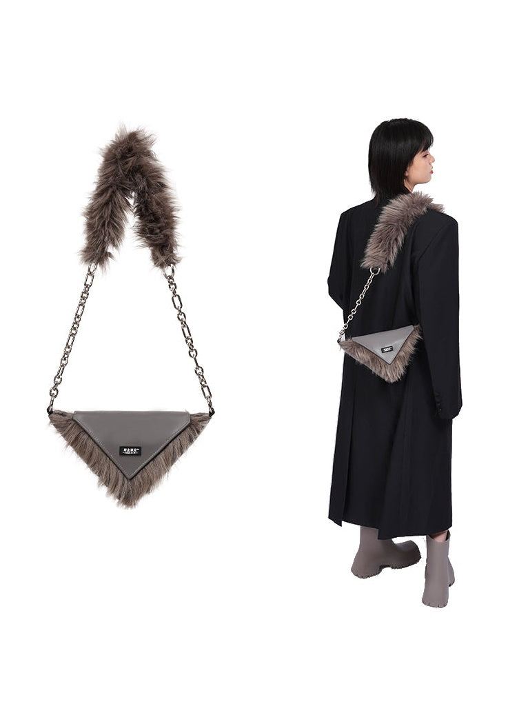 Pelz eine Schulter -Diagonal -Tasche