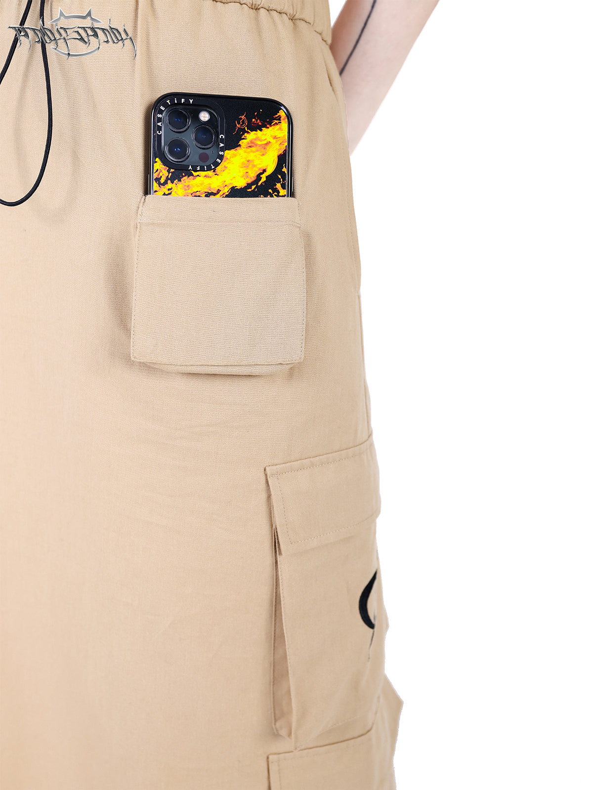 Multi-pocket Functional Workwear Skirt