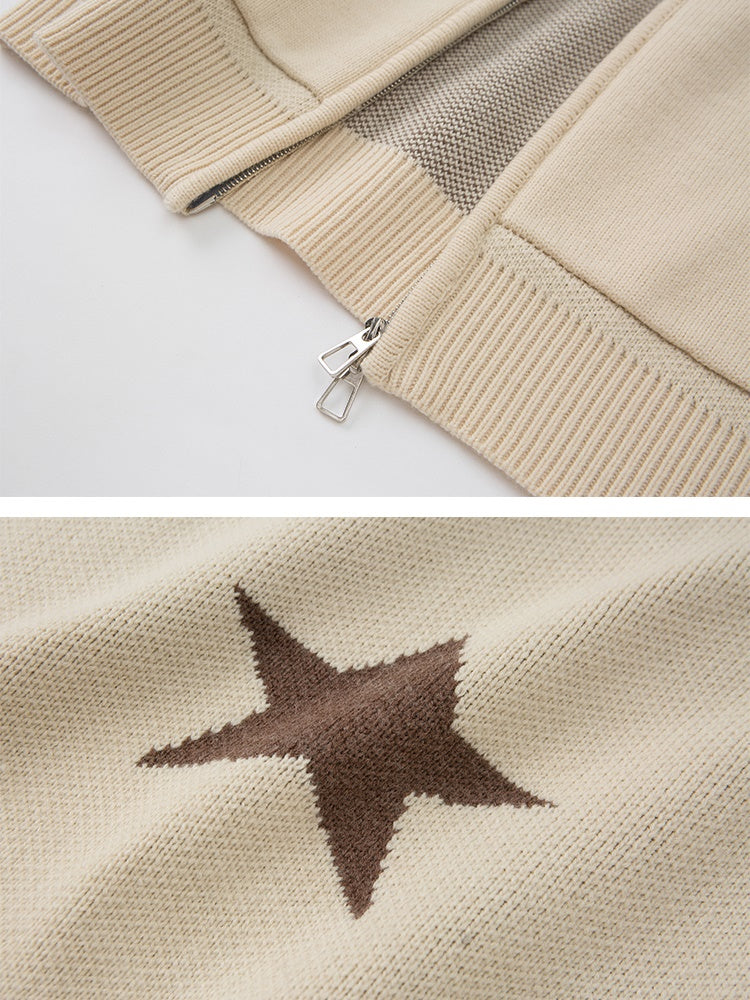 스타 후드 스웨터