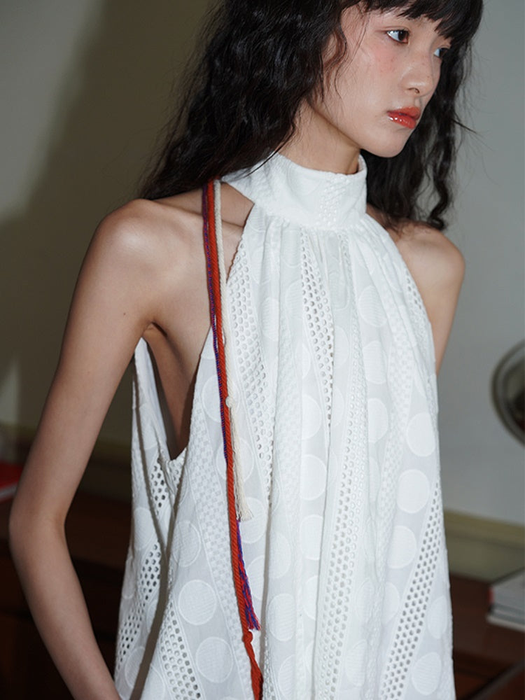 Hanging Neck Short Sleeveless Doll One-piece