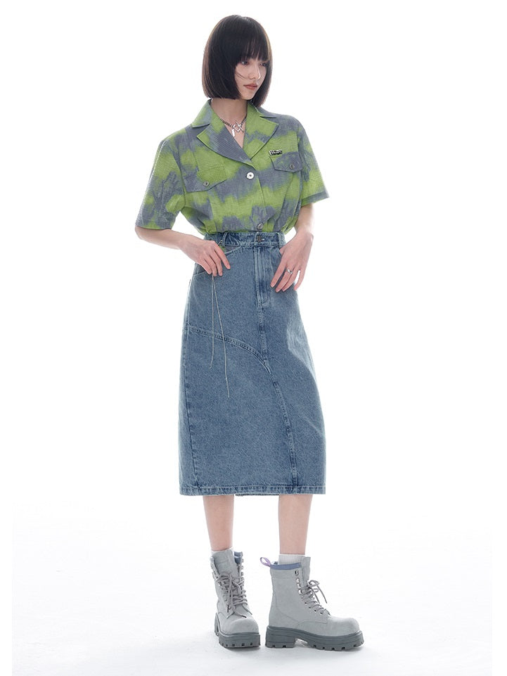 Jupe coupée au crayon en jean