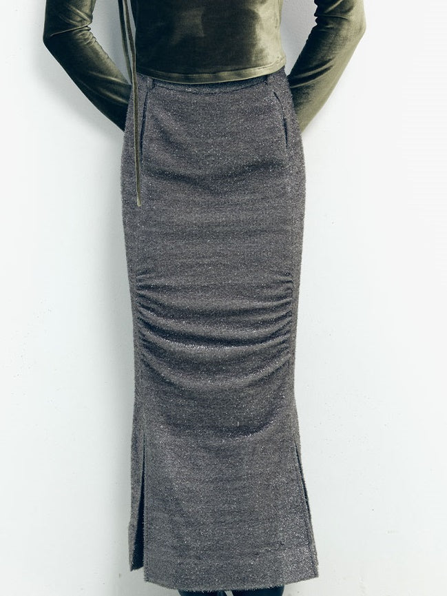 3D Falten Slim Fit gerader Rock