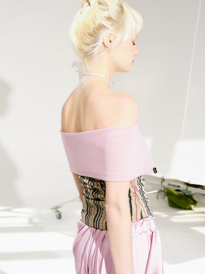 Multi Stripe Off Shorter Short Top