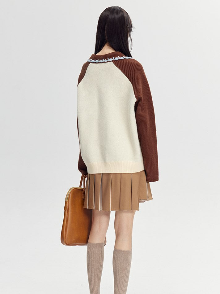 아가일 니트 재킷