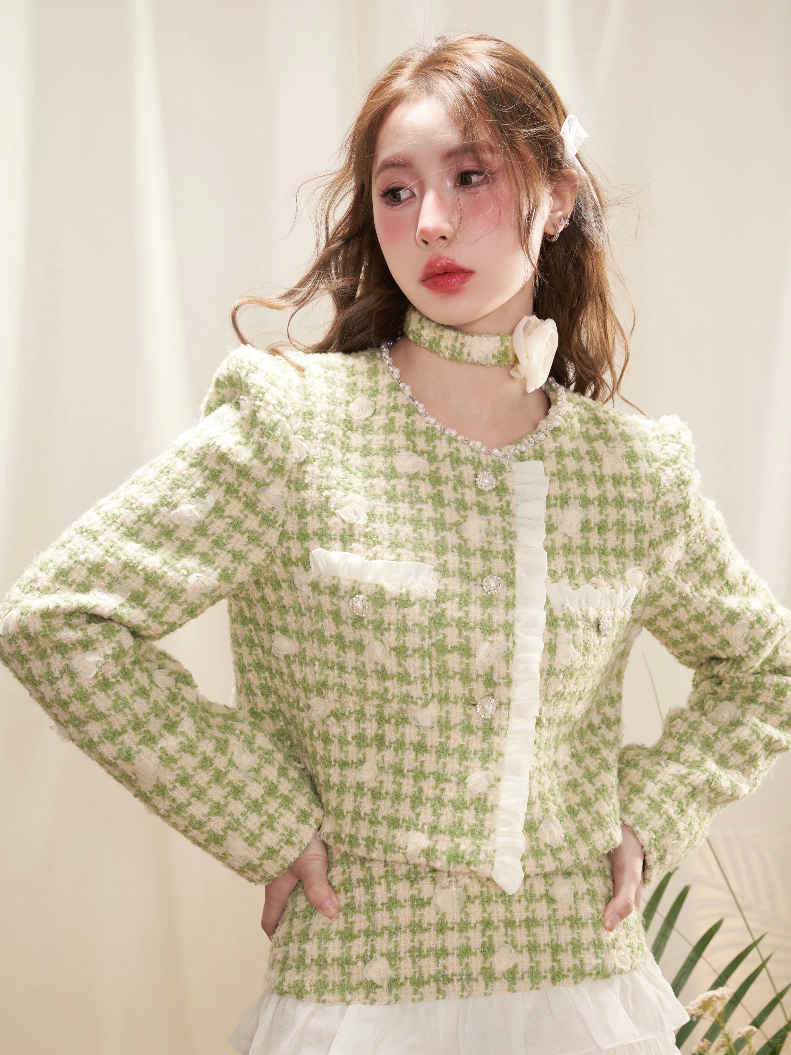 Fragket et jupe à gâteau à fleurs tridimensionnelles