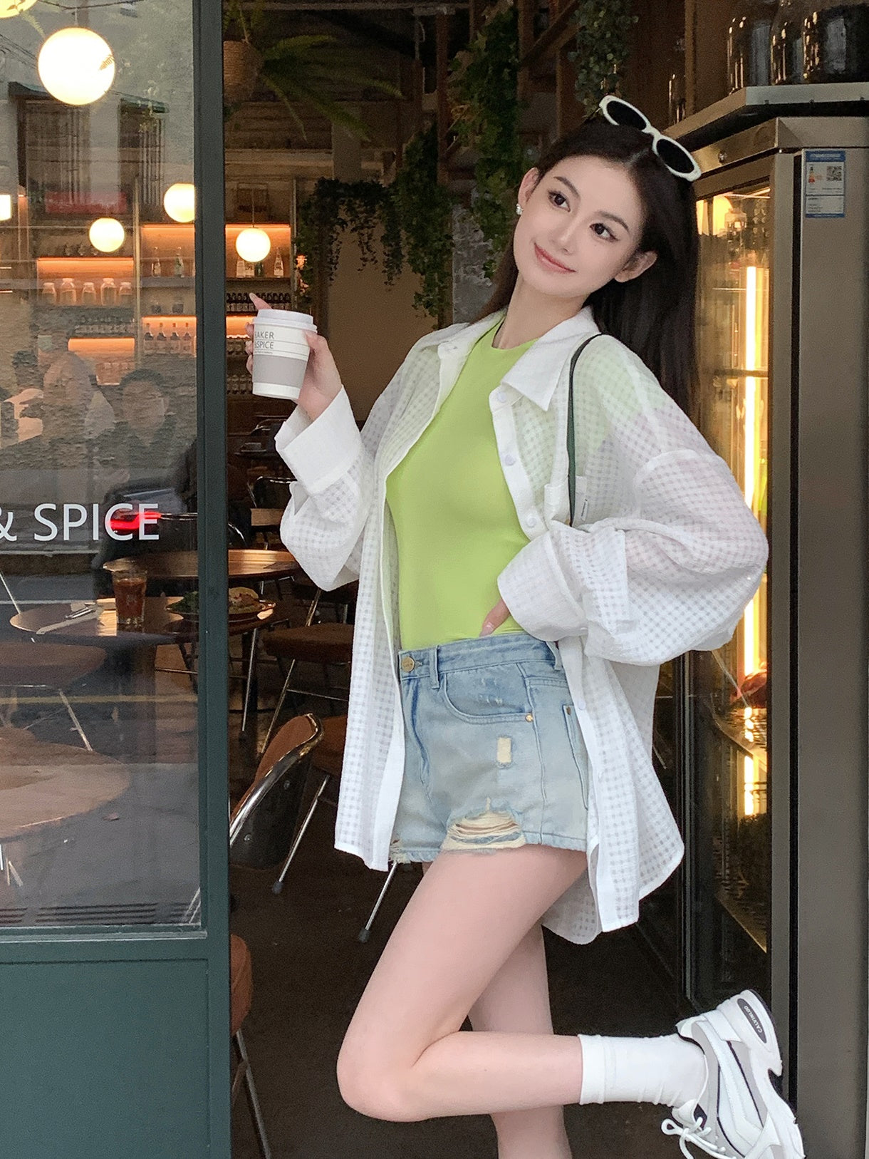 Chemise de protection solaire lâche à manches longues