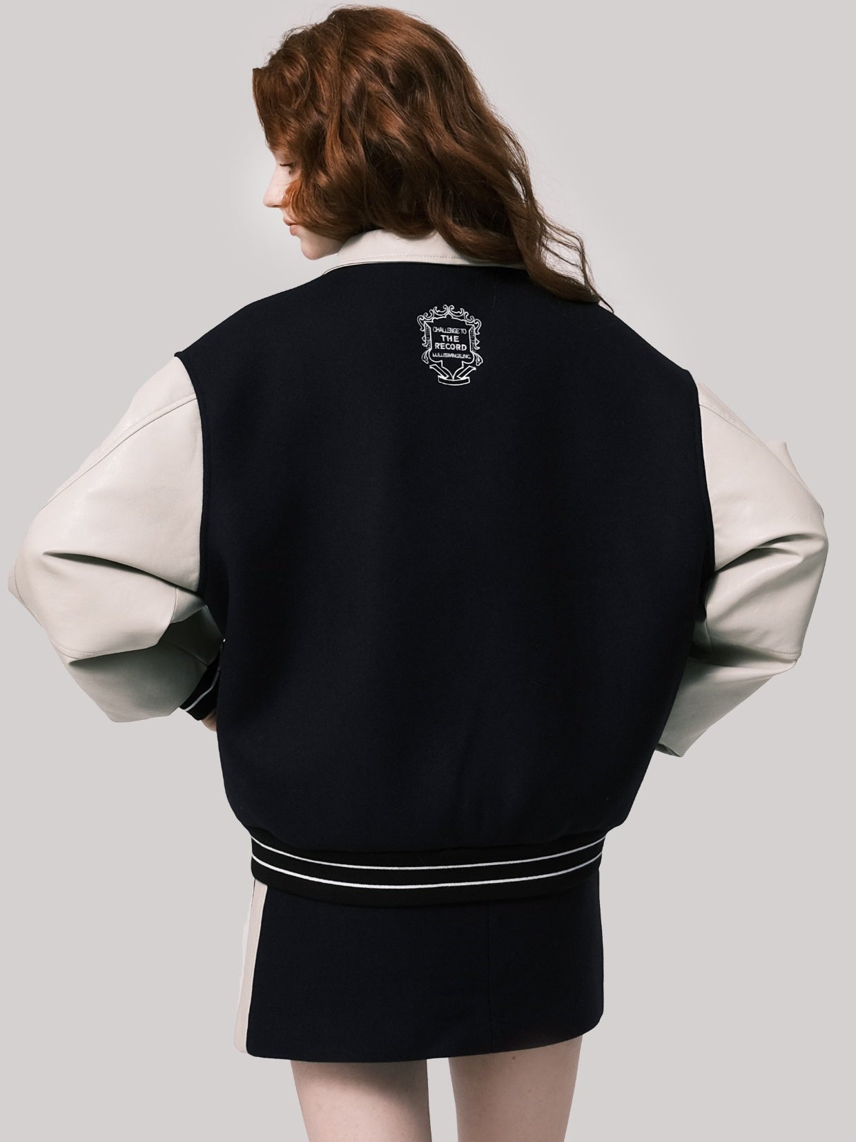 Wool Quilted Baseball Jacket & Skirt