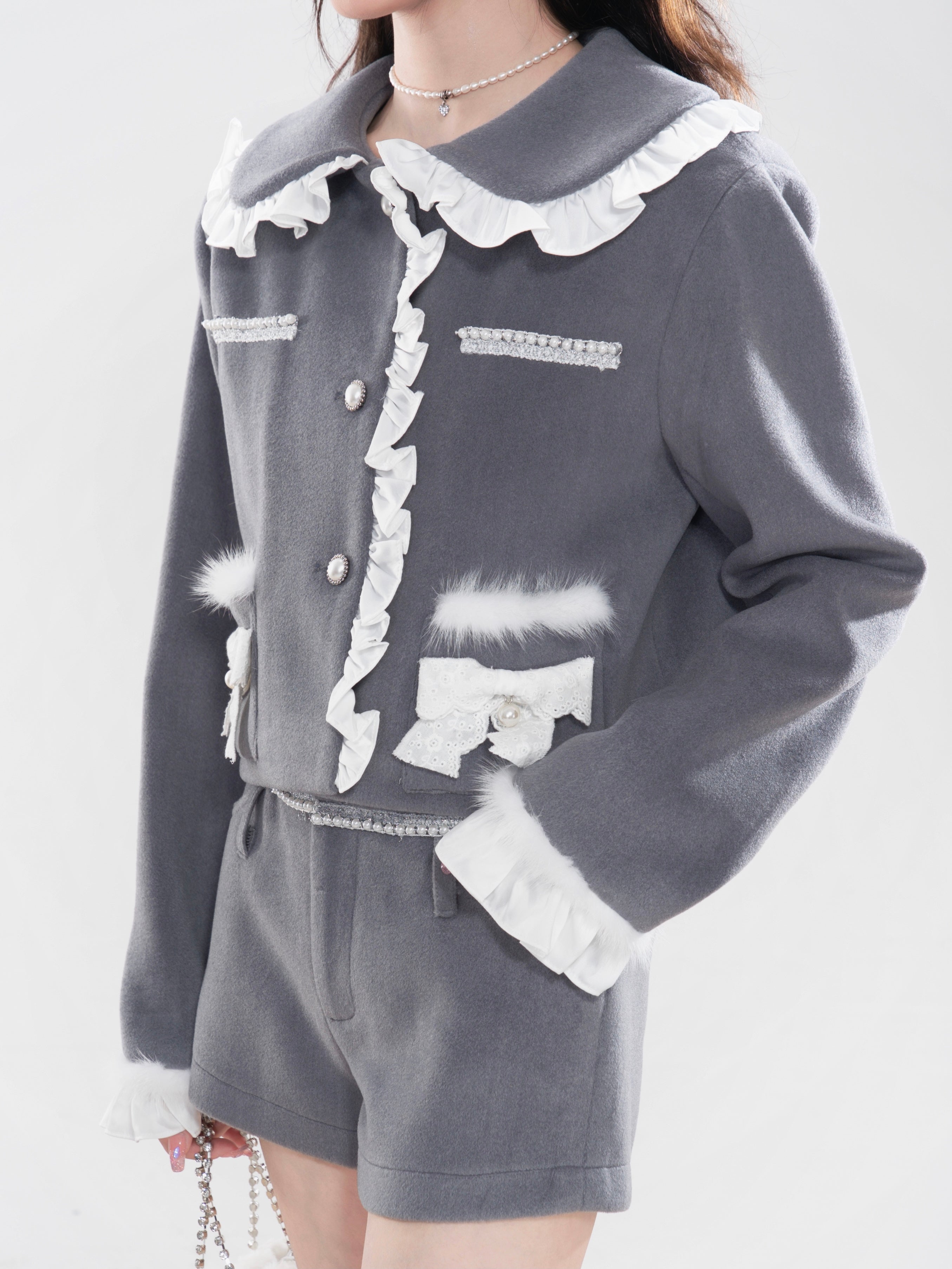 Quilted Jacket & Shorts Pants