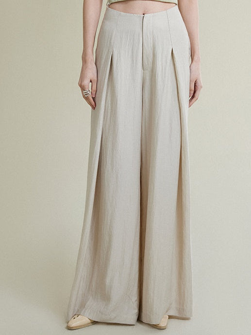 High-Low Drop Waist Wide-Leg Pants