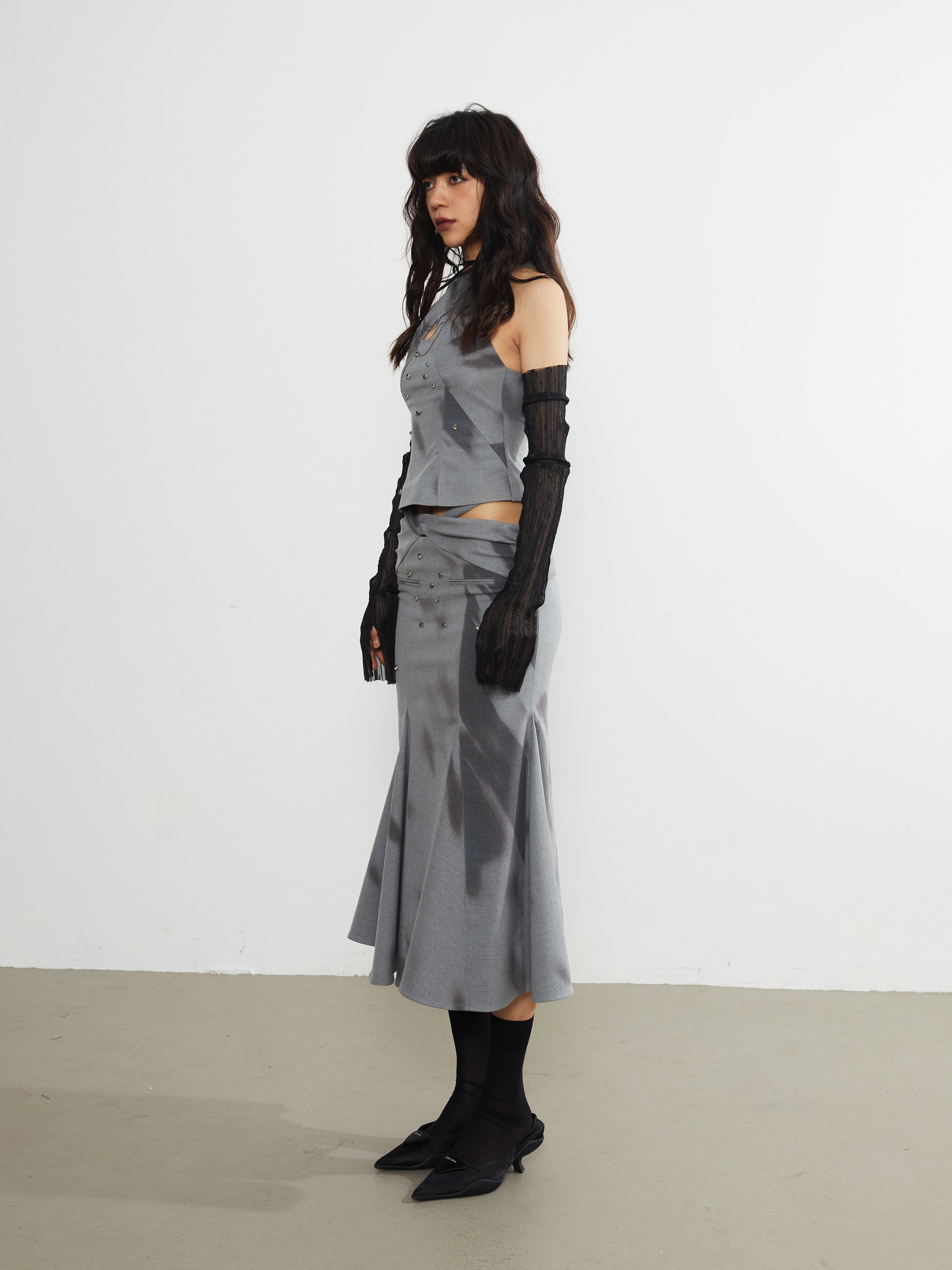 Printing PUNK HOLLOW SKIRT