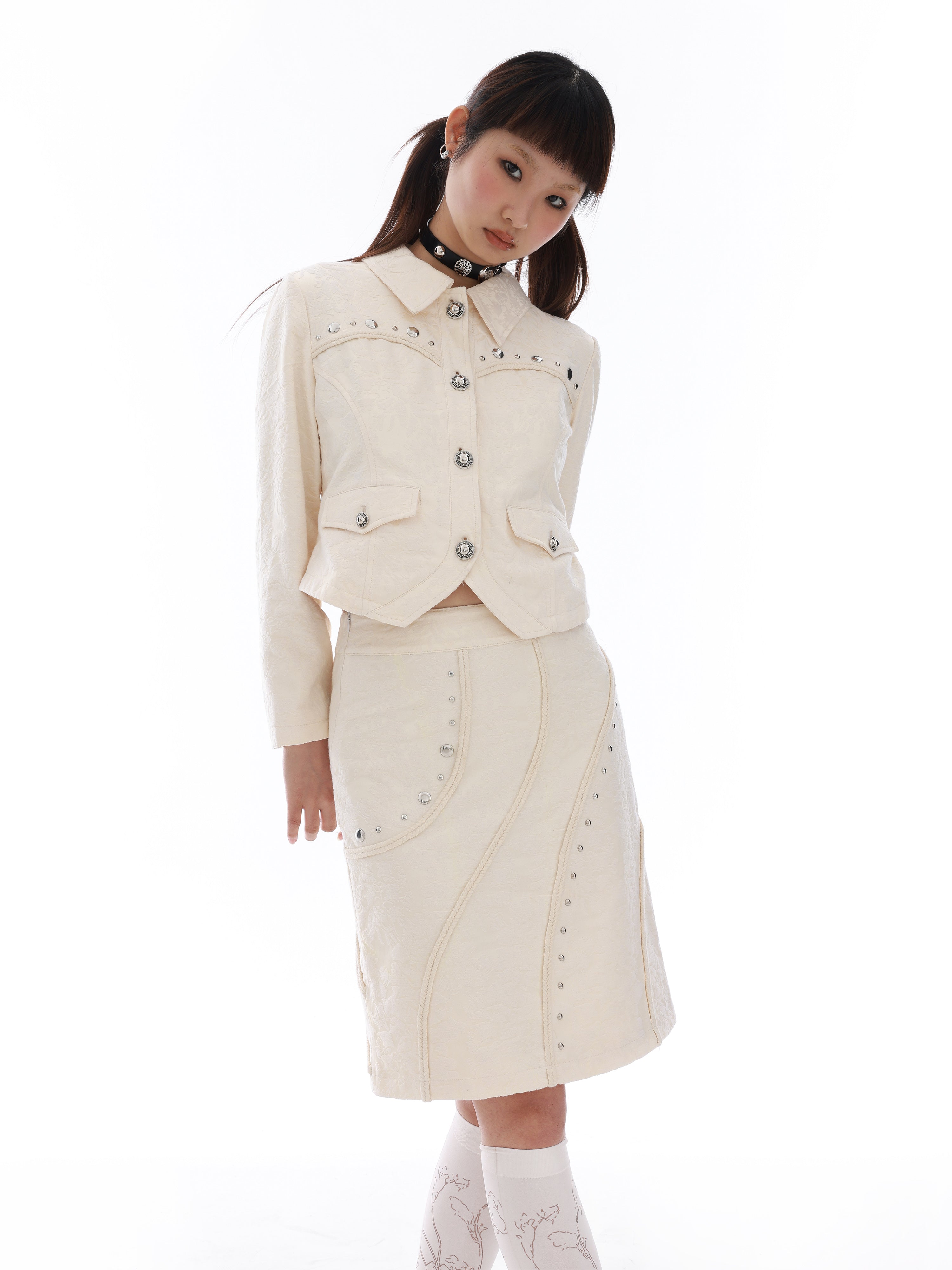 JACQUARD RETRO COLLEGE SENSE JACKET