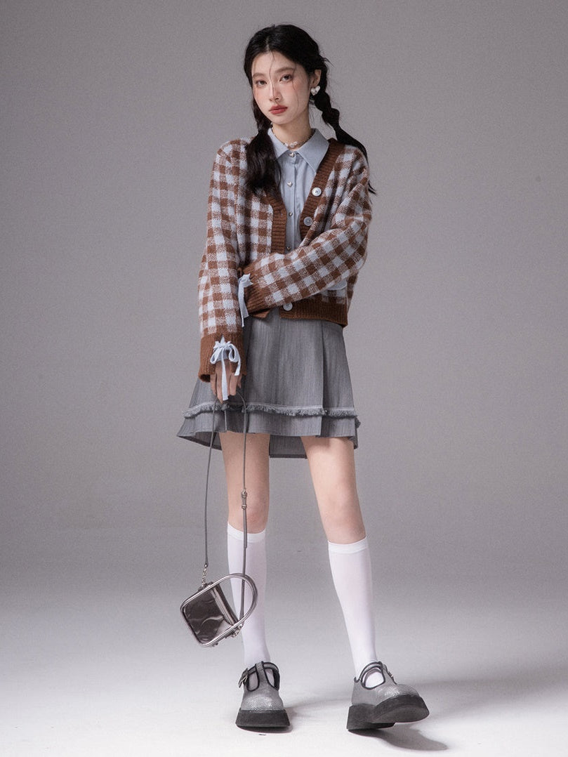 주름 잡은 프린지 스커트