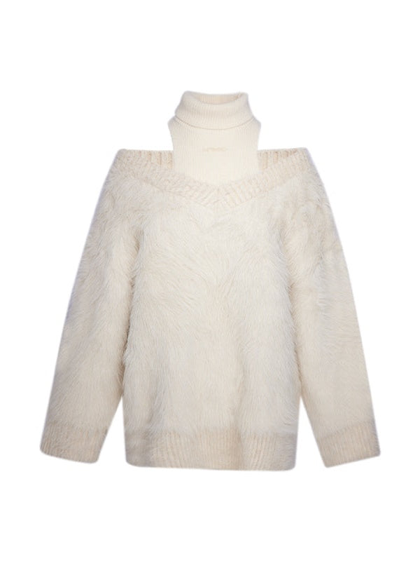FAKE TWO-PIECE TURTLENECK SWEATER