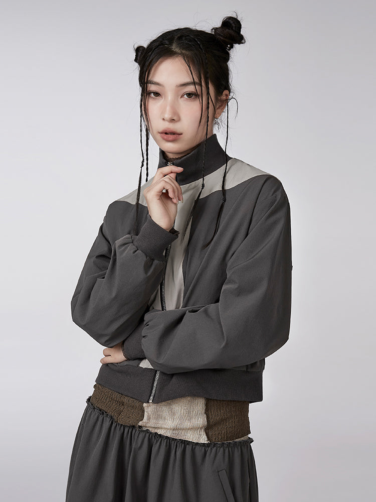 색상 대비 스티칭 재킷