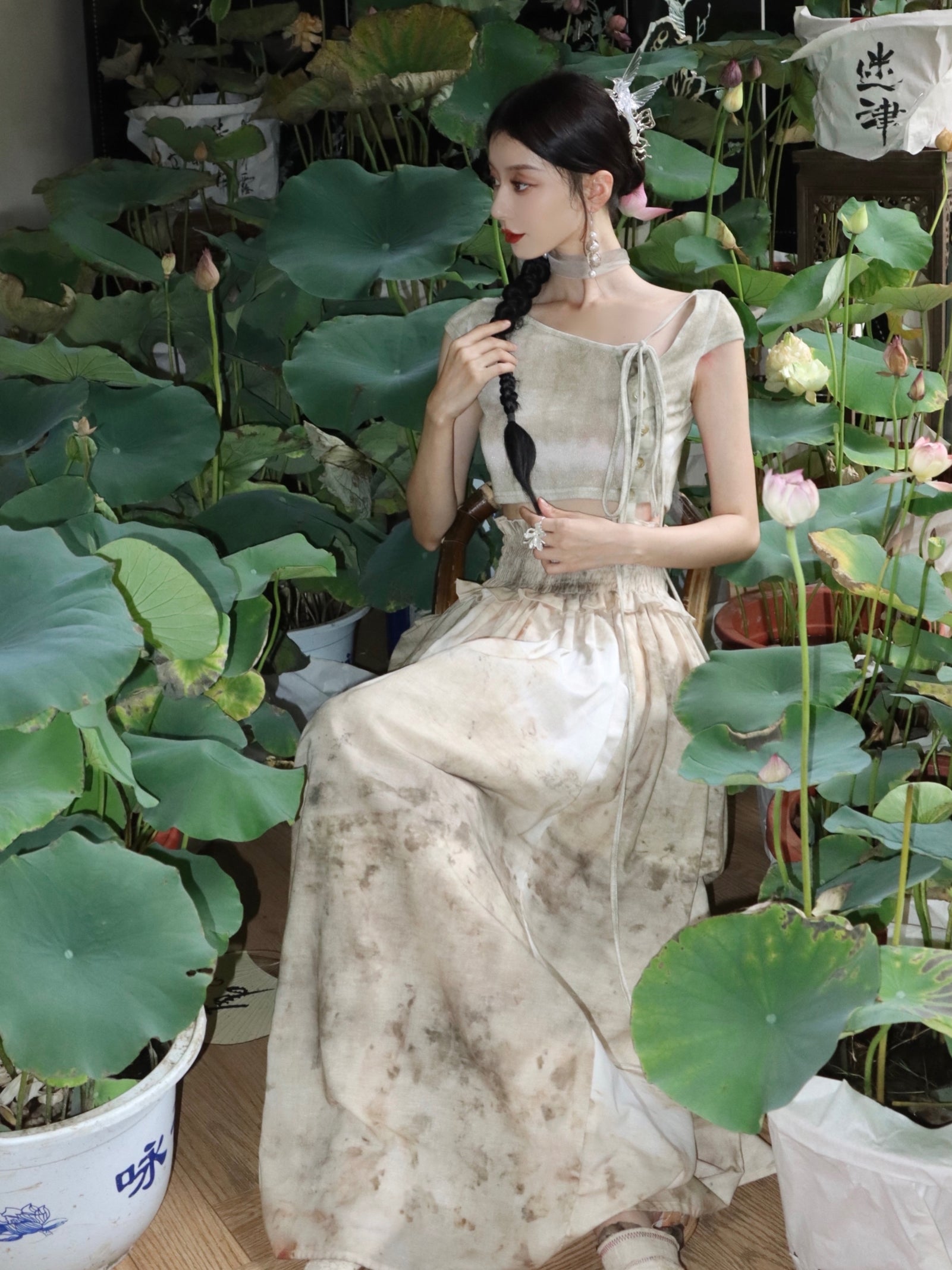 Plant Print New CHINESE T-SHIRT