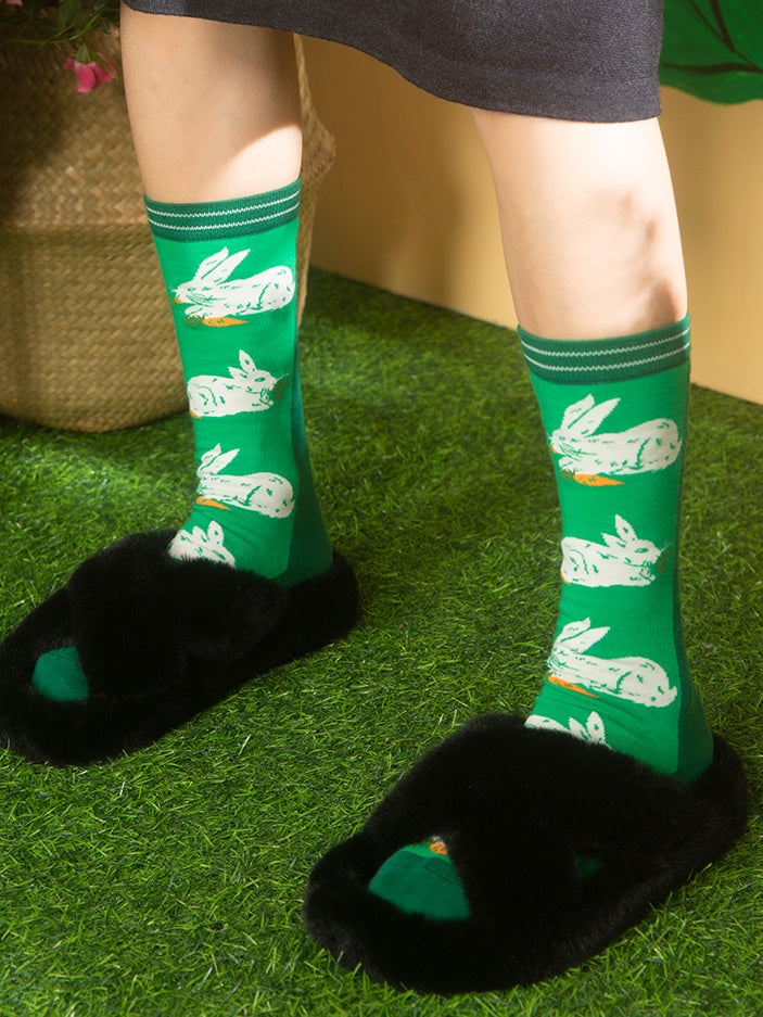 토끼 중간 튜브 양말