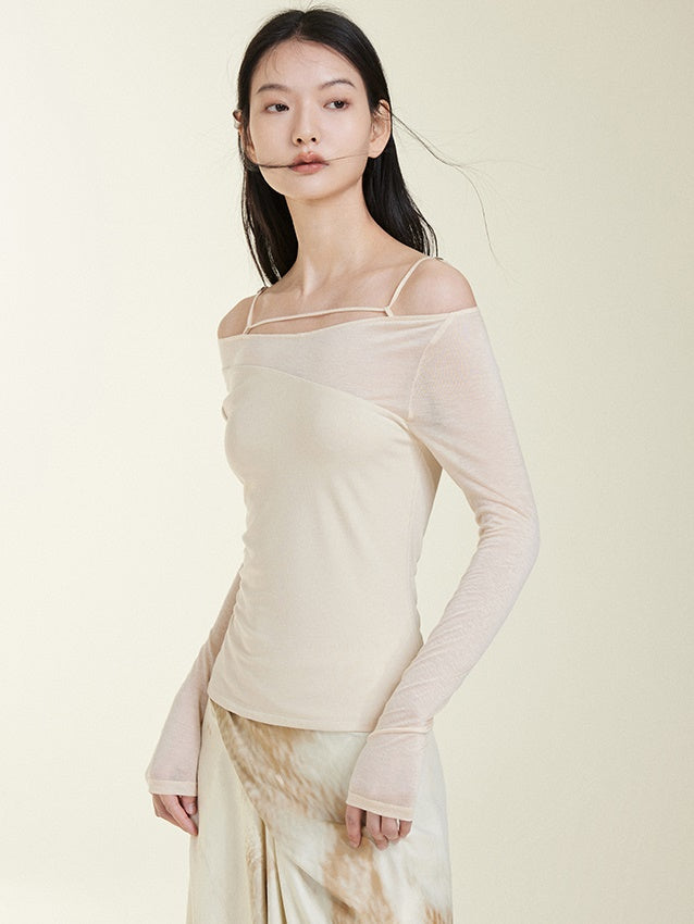 Fake Two ONE-WORD COLLAR BOTTOMING T-SHIRTS