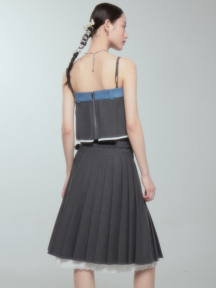 밑단 레이스 짧은 캠리솔