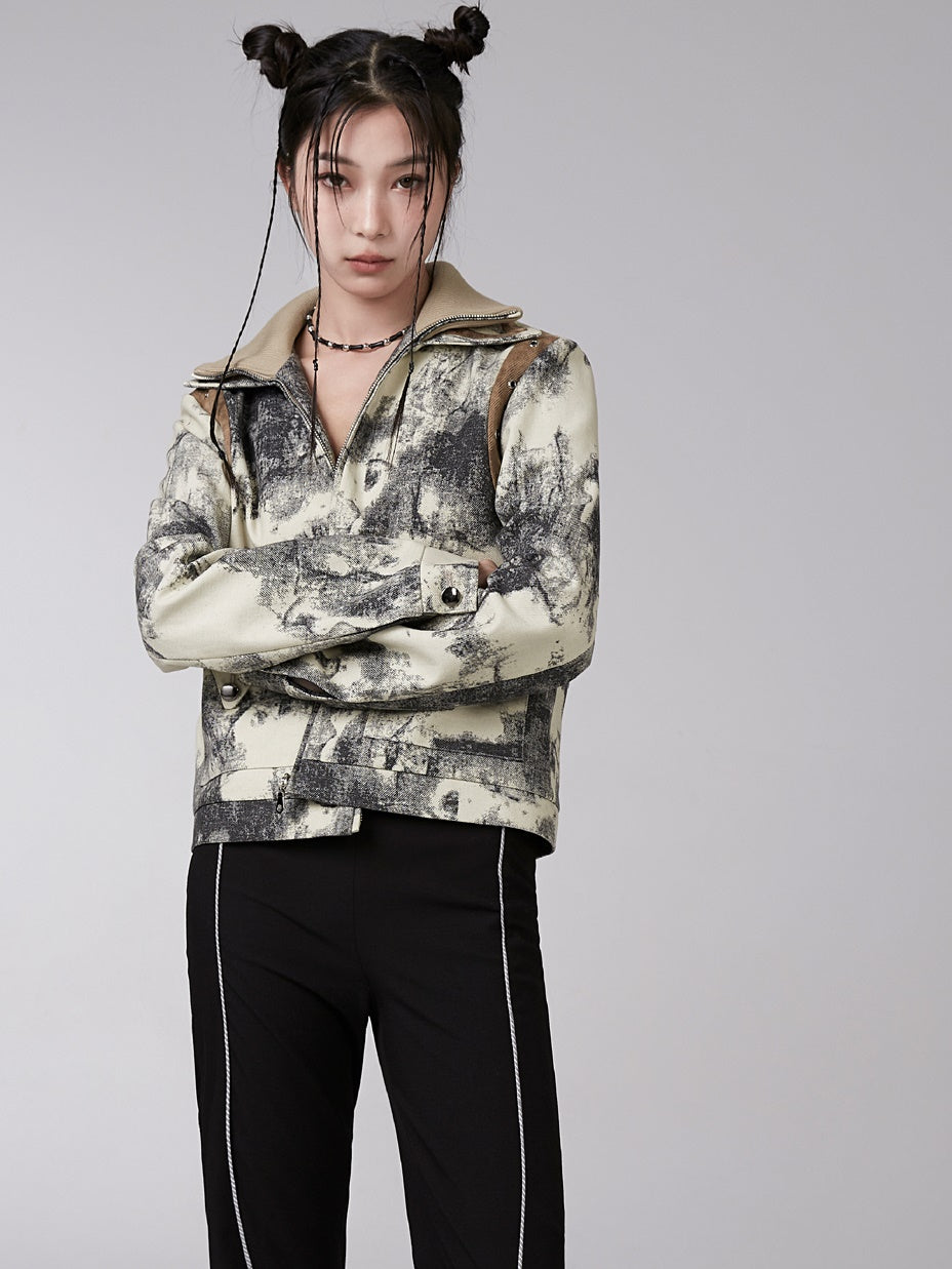 DOUBLE-COLLAR INK PAINTING JACKET