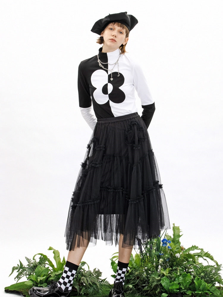 Tüll unregelmäßige Saumrock