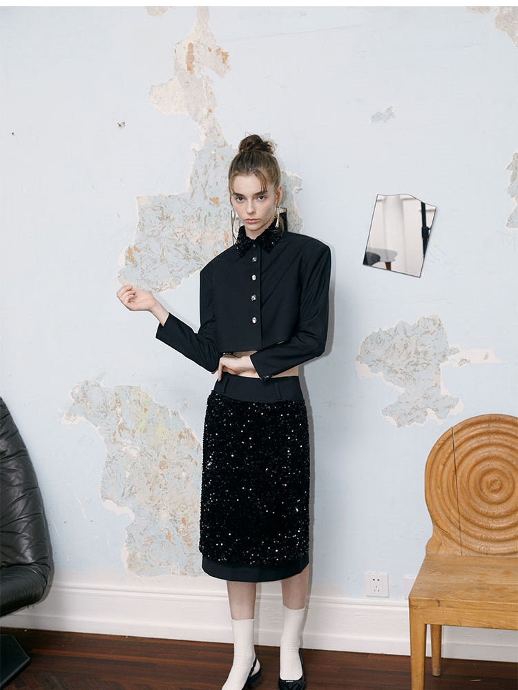 Sequin Nichi Pencil Skirt