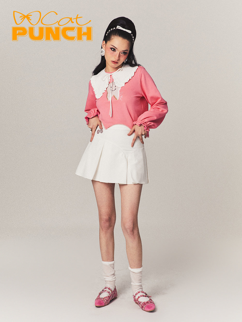 NICHI POPTEETH asymmmtry Collar & Cutsew