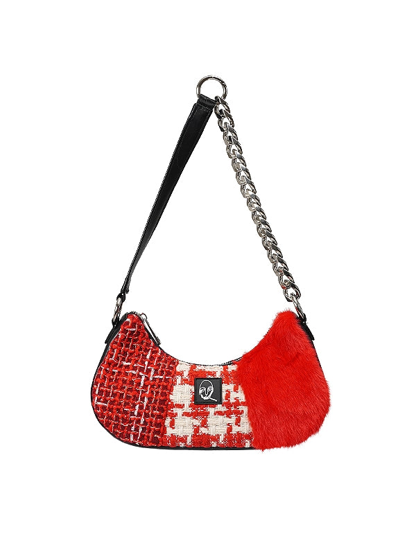 Retro Hand Shoulder Plaid Bag