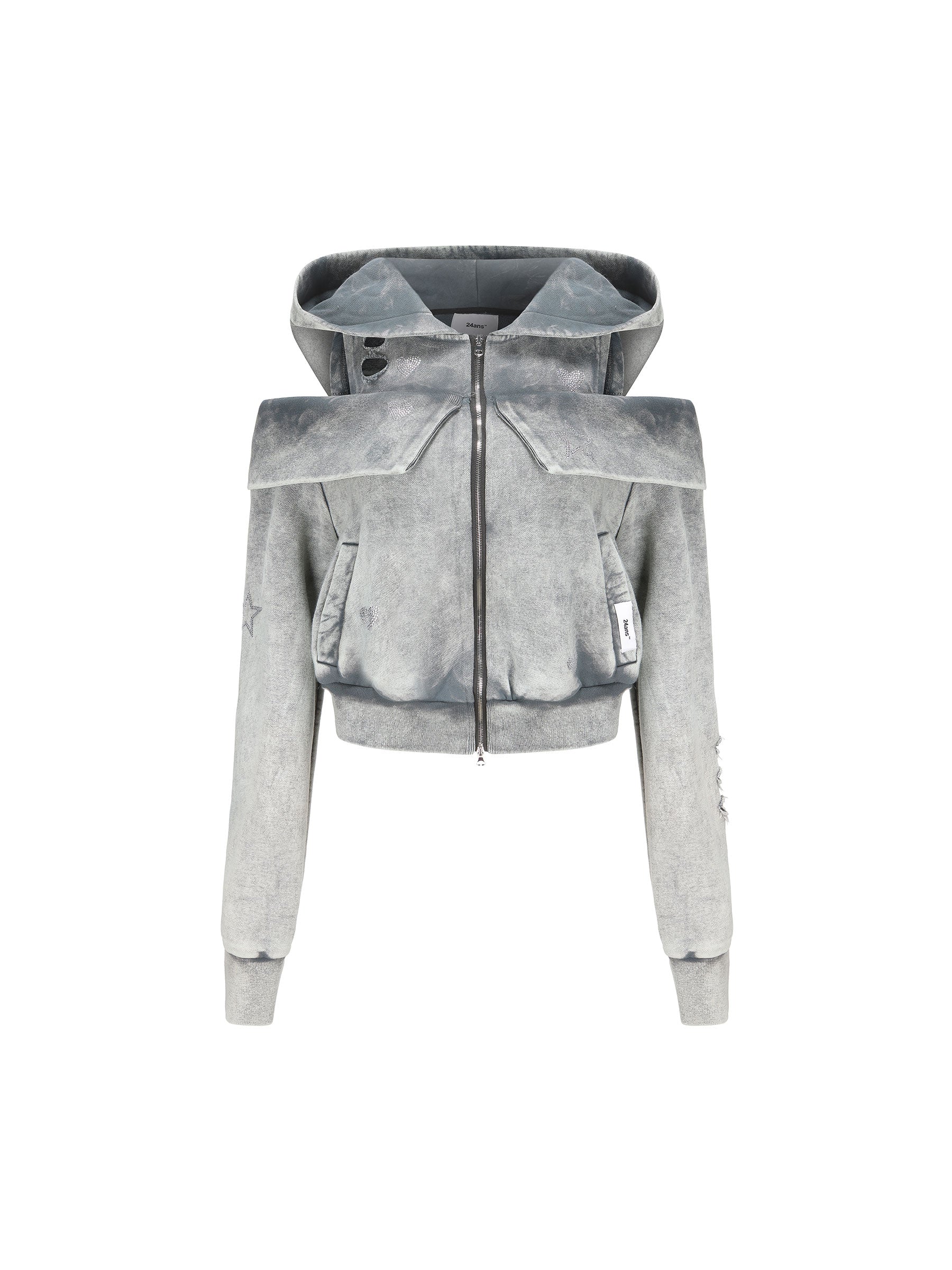 Hoodie beschnittene Open-Shoulder Parka