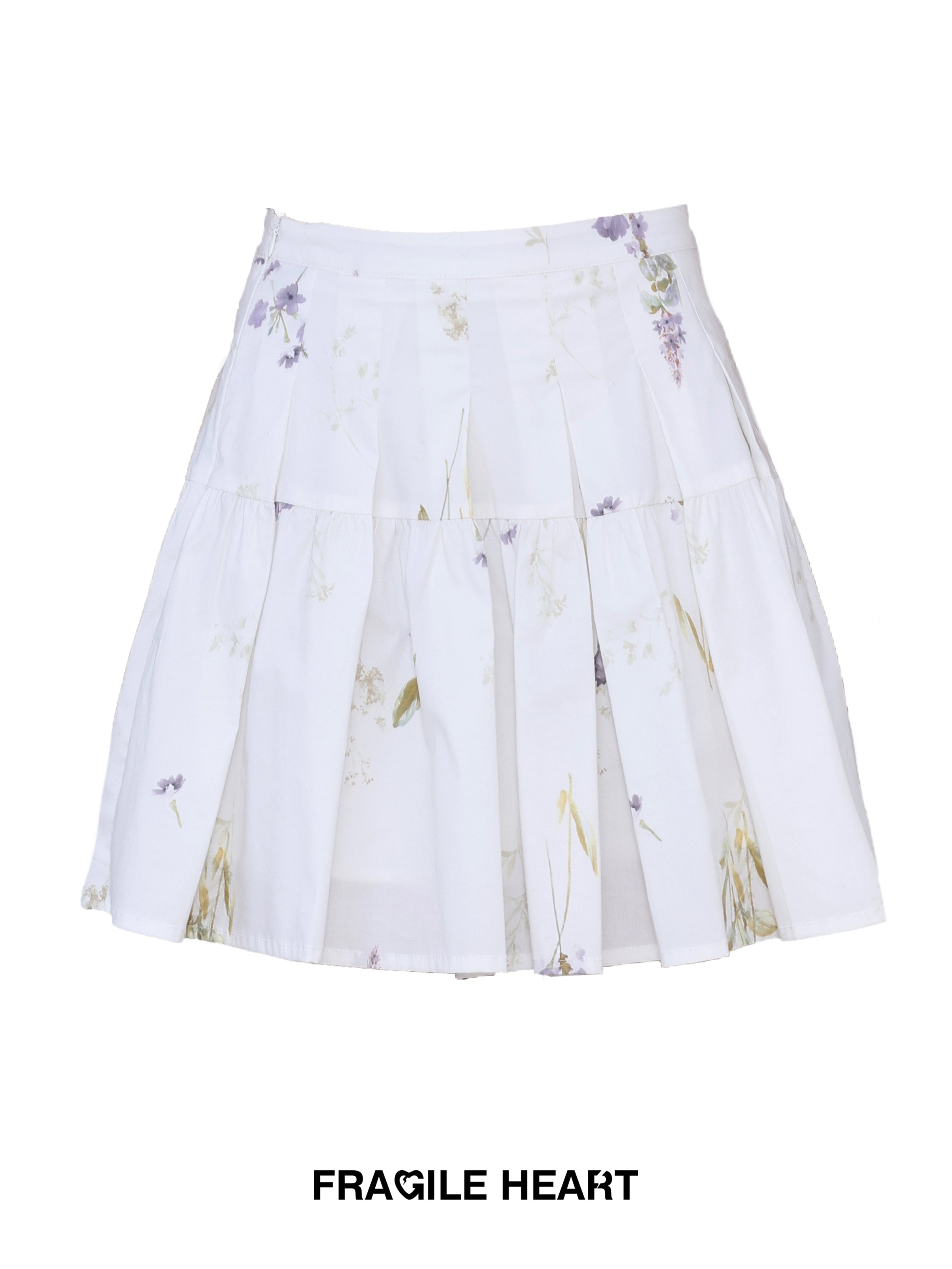 Lace Flower Natural Frill Girly PLEATS BLOUSE & SHORT-SKIRT