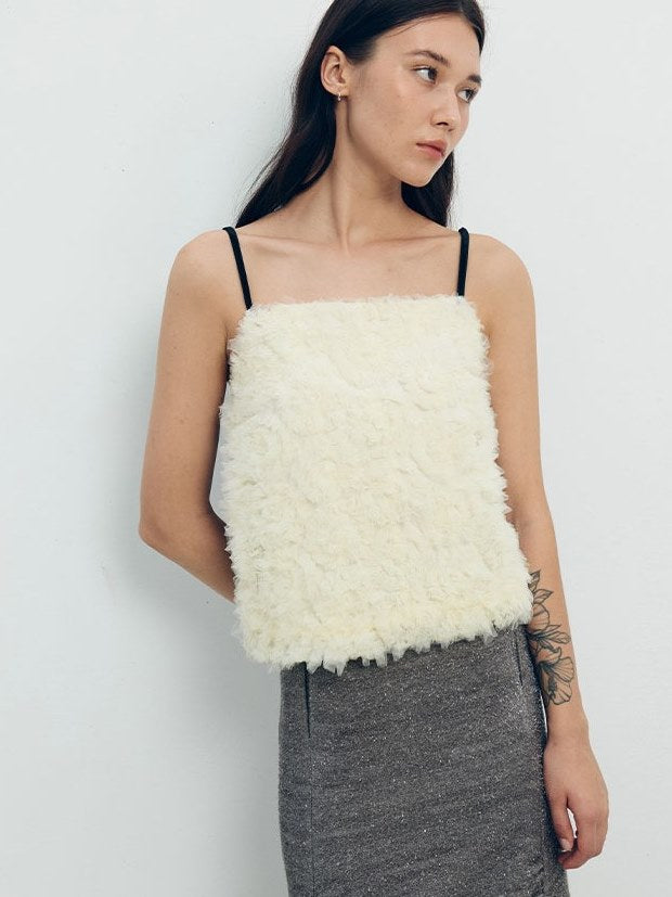 Flauschiger Floralgarn Patchwork Sling Top