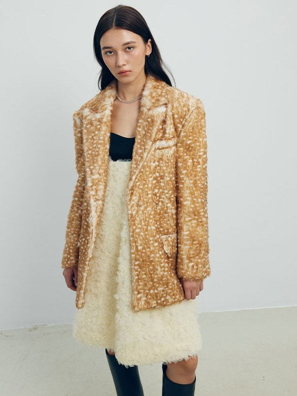 Flower Fluffy Stitching Slip Dress