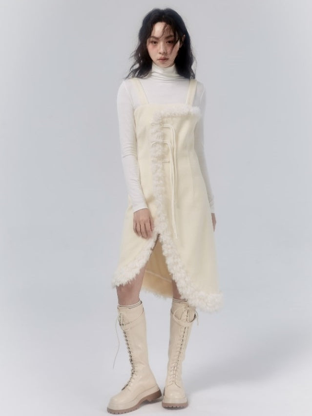 Quastenschnalle Plüschnähte Camisolkleid