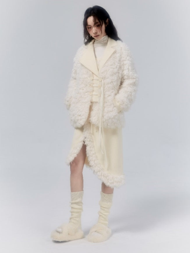 Quastenschnalle Plüschnähte Camisolkleid