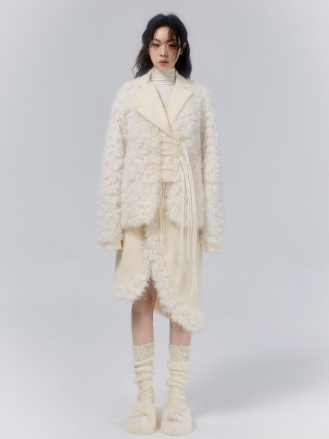 Quastenschnalle Plüschnähte Camisolkleid