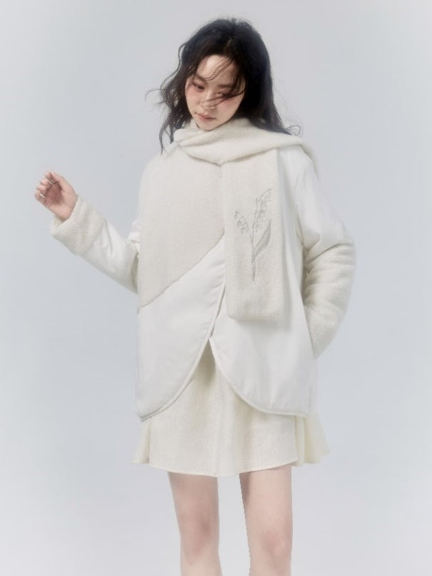 Cotton NO-COLLAR JACKET & MUFFLER