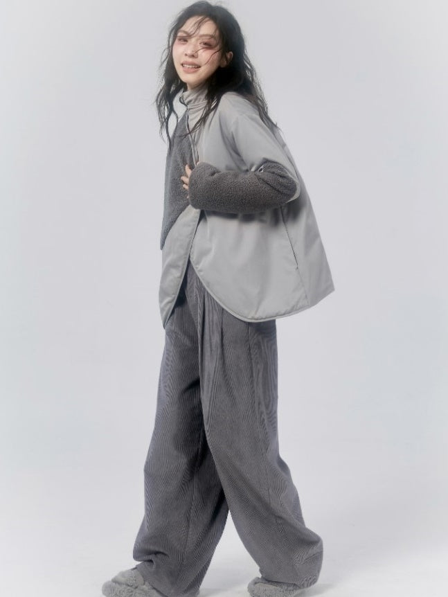 Cotton NO-COLLAR JACKET & MUFFLER