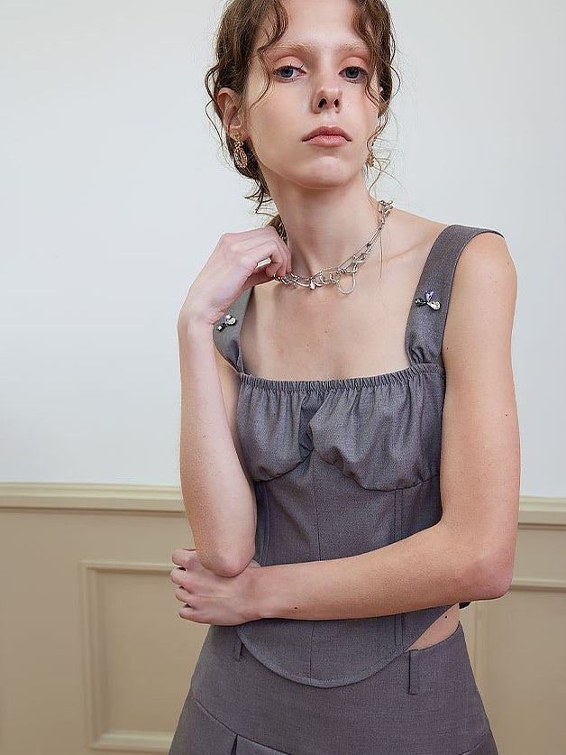 French Fishbone Corset Sling Top