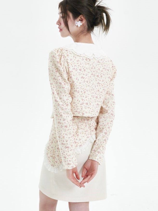 플로럴 탑 스커트 슈트