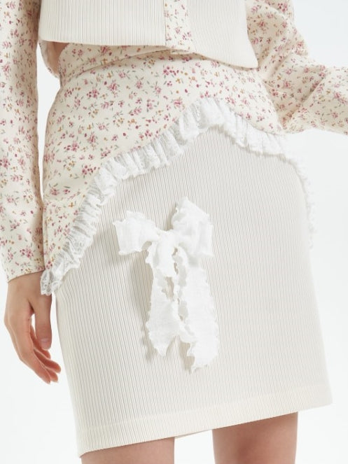 플로럴 탑 스커트 슈트