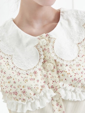 플로럴 탑 스커트 슈트