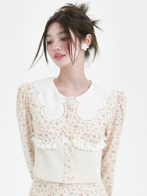 플로럴 탑 스커트 슈트