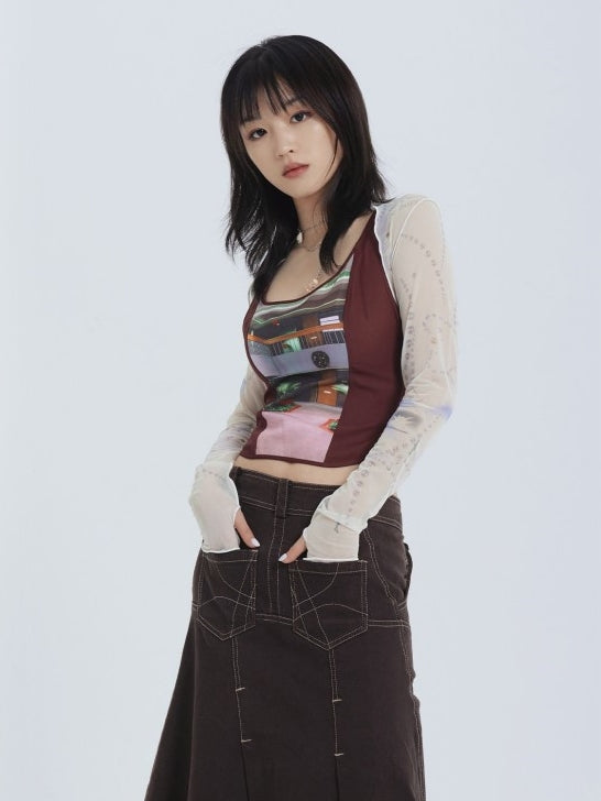 Thin Stretch Mesh Sleeve Showder Pads