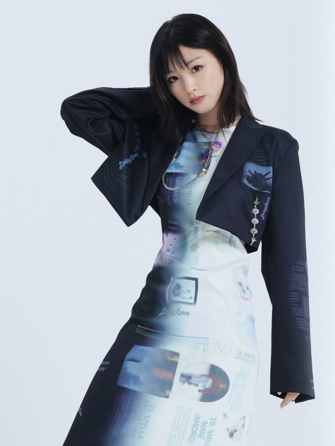 Gradient Splint Slim Dress