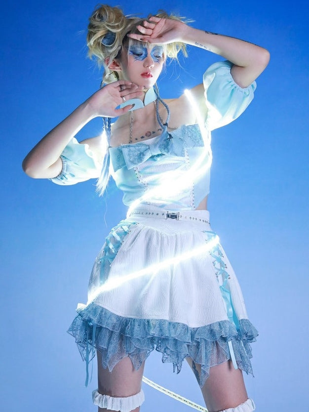 Y2K 레이스 스커트