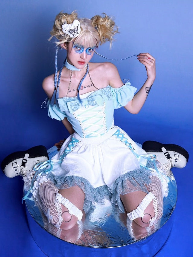 Y2K 레이스 스커트