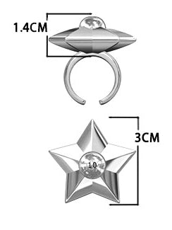 Corundum Three-dimensional Five-pointed Star Ring