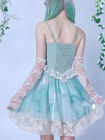 Fishbone Corset Lace Stitching Sling Dress