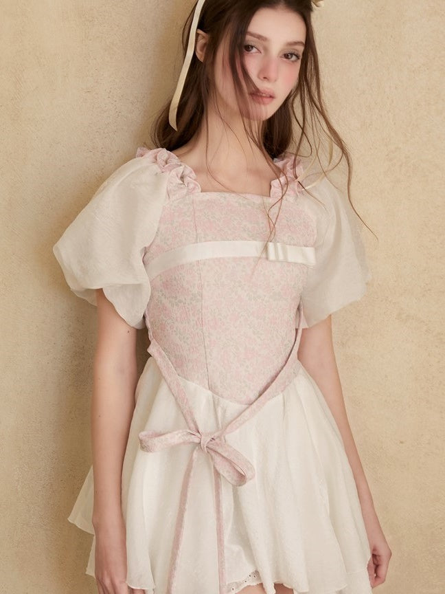 자카드 발레 드레스