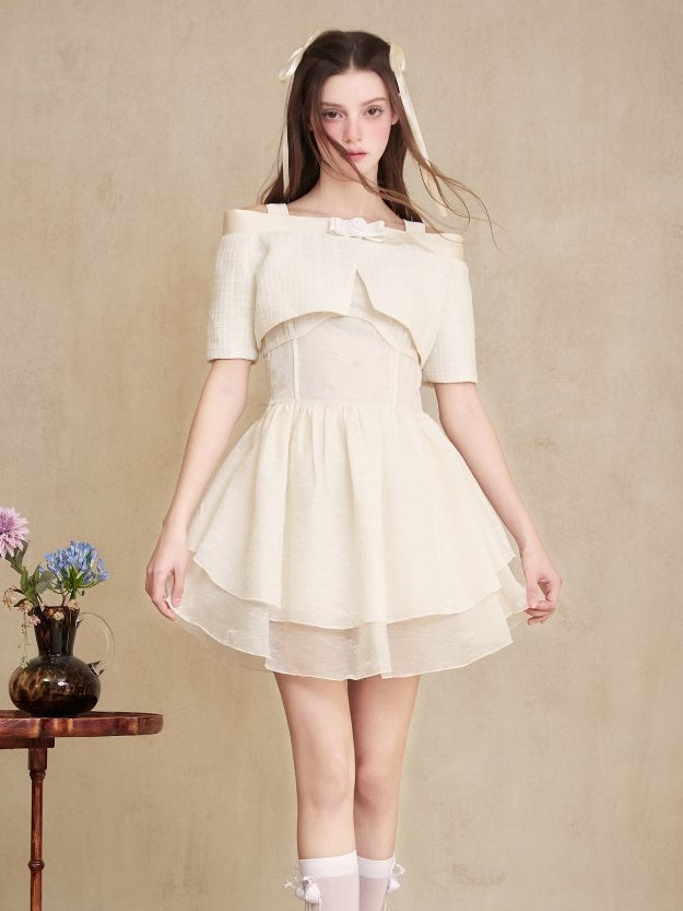 Camisole Short Dress & Cropped Strap Jacket