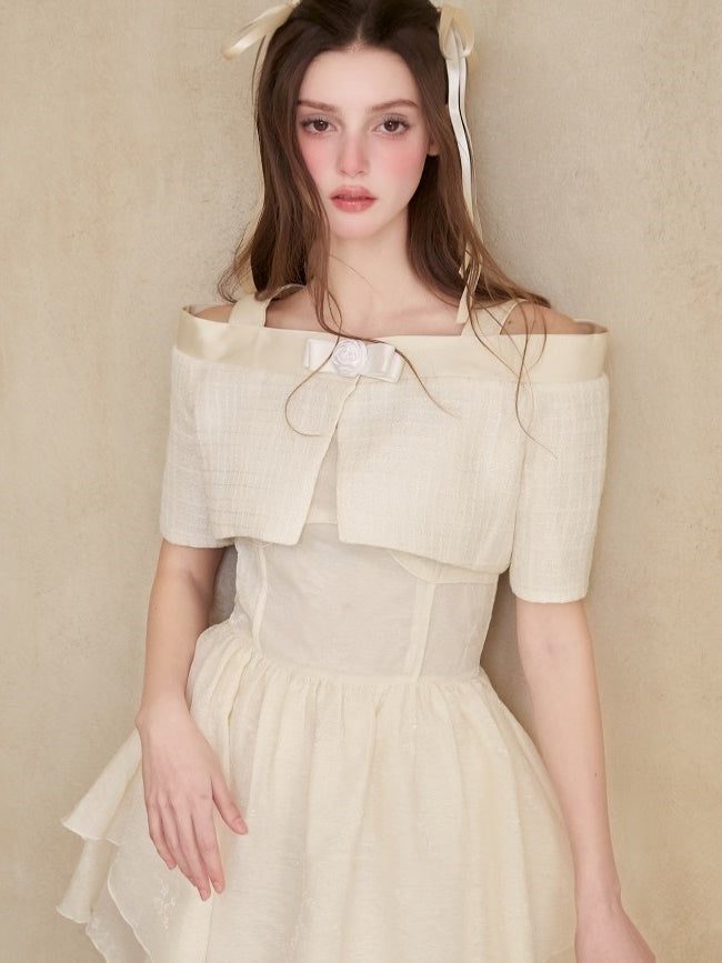 Camisole Short Dress & Cropped Strap Jacket